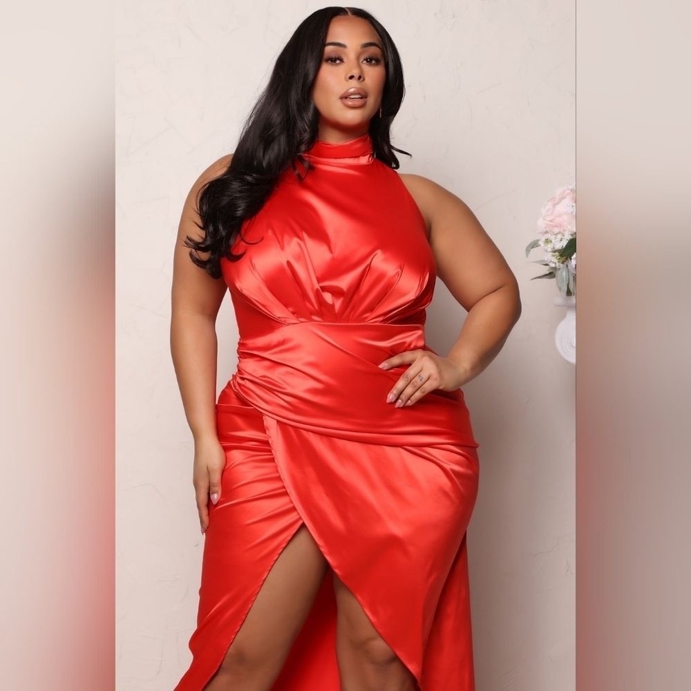 Yours Forever Satin Maxi Dress - Orange - Picture 8 of 10